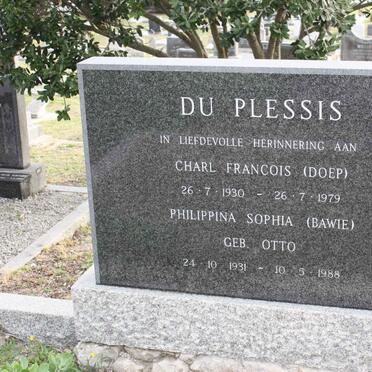 PLESSIS Charl Francois, du 1930-1979 &amp; Philippina Sophia OTTO 1931-1988