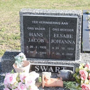 SWART Hans Jacob 1932-1993 &amp; Elsabe Johanna 1932-2005