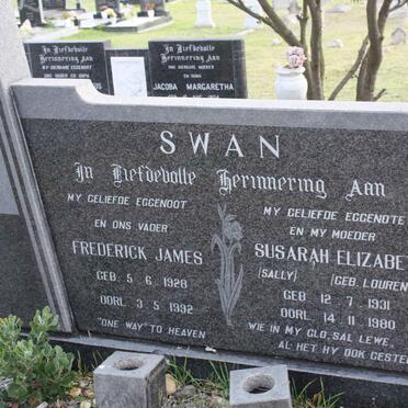 SWAN Frederick James 1928-1992 &amp; Susarah Elizabeth LOURENS 1931-1980