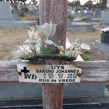 UYS Barend Johannes 1935-2010