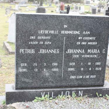 VILJOEN Petrus Johannes 1916-1988 &amp; Johanna M.C. VERMEULEN 1919-1978