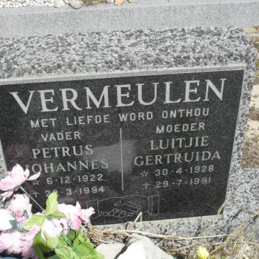 VERMEULEN Petrus Johannes 1922-1994 &amp; Luitjie Gertruida 1928-1991