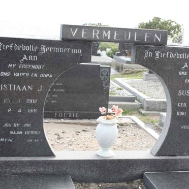 VERMEULEN Christiaan J 1902-1981 &amp; Susanna C, 1907-1994