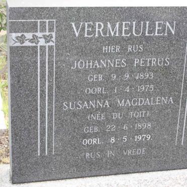 VERMEULEN Johannes Petrus 1893-1975 &amp; Susanna Magdalena DU TOIT 1898-1979