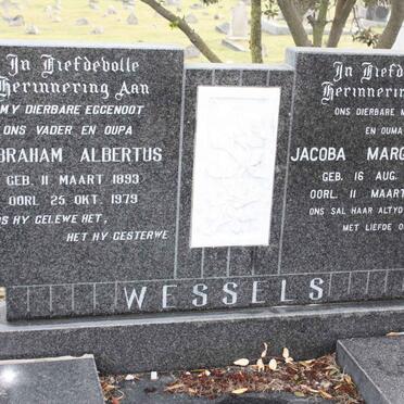 WESSELS Abraham Albertus 1893-1979 &amp; Jacoba Margaretha 1904-1991