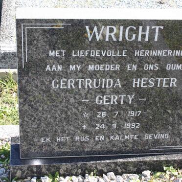 WRIGHT Gertruida Hester 1917-1992