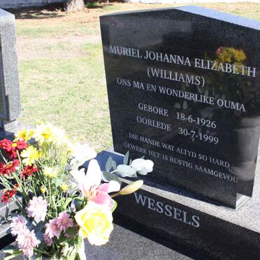 WESSELS Muriel Johanna Elizabeth nee WILLIAMS 1926-1999
