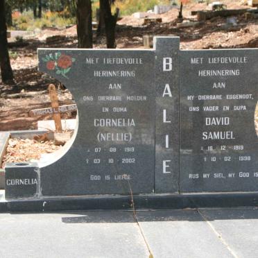 BALIE David Samuel 1919-1998 & Cornelia 1919-2002