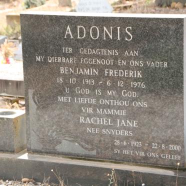 ADONIS Benjamin Frederik 1913-1976 & Rachel Jane SNYDERS 1923-2000