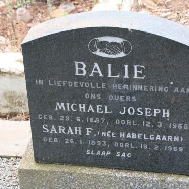 BALIE Michael Joseph 1887-1966 & Sarah F. HABELGAARN 1893-1969