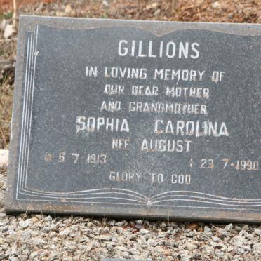 GILLIONS Sophia Carolina nee AUGUST 1913-1990