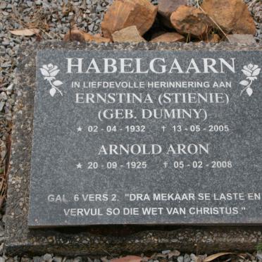 HABELGRAAN Arnold Aron 1925-2008 & Ernstina DUMINY 1932-2005