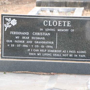 CLOETE Ferdinand Christian 1916-1994