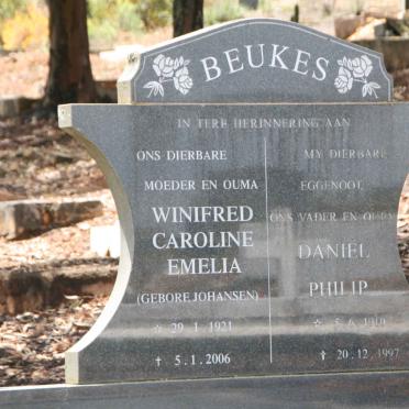 BEUKES Daniel Philip 1910-1997 & Winifred Caroline Emelia JOHANSEN 1921-2006