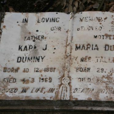 DUMINY Karl J. 1881-1969 & Maria TALLIARD 1887-1978