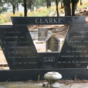 CLARKE Isak Abraham 1906-1978 & Phillipina Louisa CLOETE 1912-1980