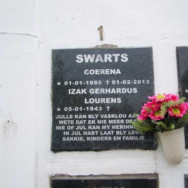 SWARTS Izak Gerhardus Lourens 1943- &amp; Coerena 1955-2013