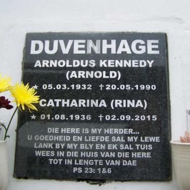 DUVENHAGE Arnoldus Kennedy 1932-1990 &amp; Catharina 1936-2015