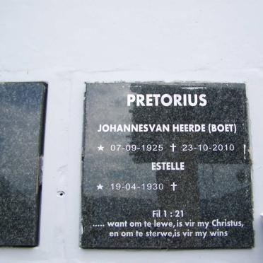 PRETORIUS Johannes van Heerde 1925-2010 &amp; Estelle 1930-