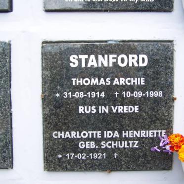 STANFORD Thomas Archie 1914-1998 &amp; Charlotte Ida Henriette SCHULTZ 1921-