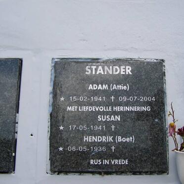 STANDER Adam 1941-2004 &amp; Susan 1941- :: STANDER Hendrik 1936-