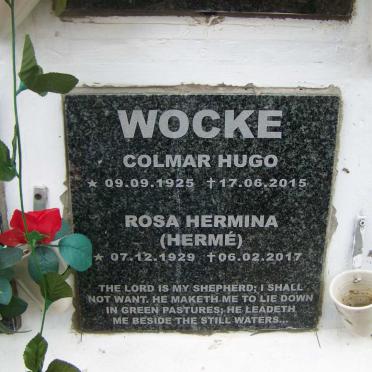 WOCKE Colmar Hugo 1925-2015 &amp; Rosa Hermina 1929-2017