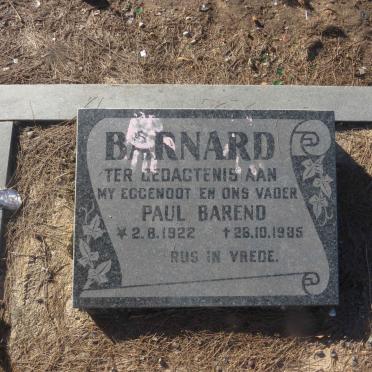 BARNARD Paul Barend 1922-1985