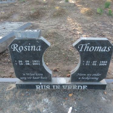 DA? Thomas 1923-2004 &amp; Rosina 1921-2001