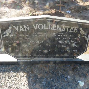 VOLLENSTEE Phillippus Jacobus, van 1922-1986 &amp; Dorothea 1924-2006