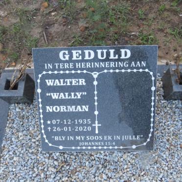 GEDULD Walter Norman 1935-2020