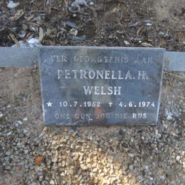 WELSH Petronella A.H. 1952-1974