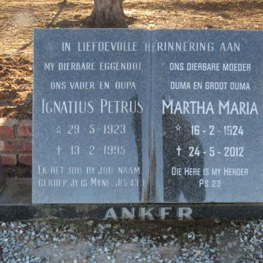 ANKER Ignatius Petrus 1923-1995 &amp; Martha Maria 1924-2012