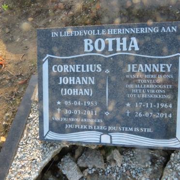 BOTHA Cornelius Johann 1953-2011 &amp; Jeanney 1964-2014