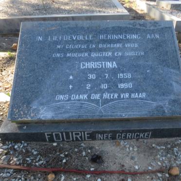 FOURIE Christina nee GERICKE 1958-1990