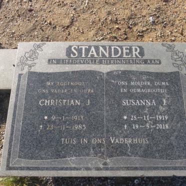 STANDER Christian J. 1913-1985 &amp; Susanna J. 1919-2018