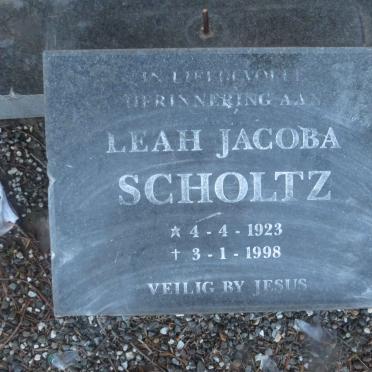 SCHOLTZ Leah Jacoba 1923-1998