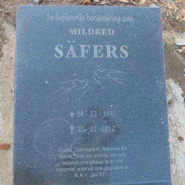 SAFERS Mildred 1941-2012