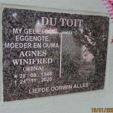 TOIT Agnes Winifred, du 1948-2020