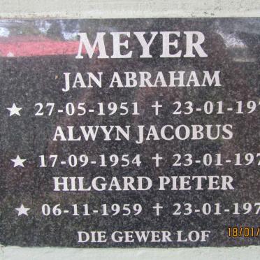 MEYER Jan Abraham 1951-1972 :: MEYER Alwyn Jacobus 1954-1872 :: MEYER Hilgard Pieter 1959-1972