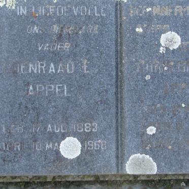 APPEL Coenraad E. 1883-1968 &amp; Christina S. STANDER 1883-1964