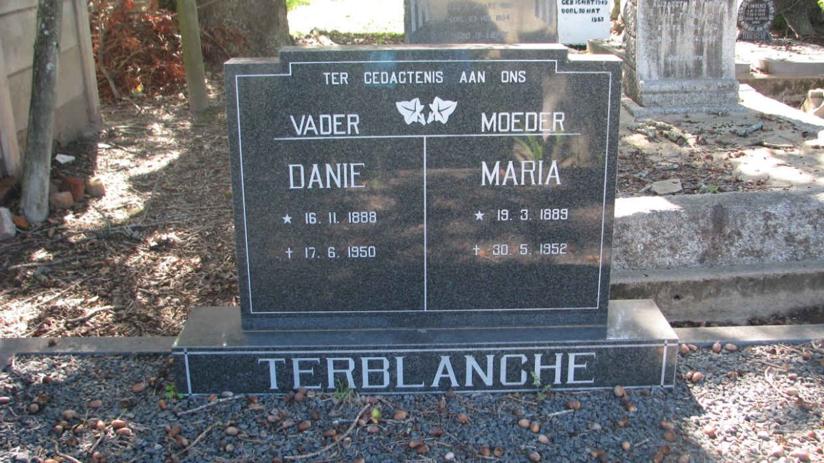 TERBLANCHE Danie 1888-1950 &amp; Maria 1889-1952