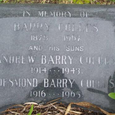 COLLES Barry 1878-1967 :: COLLES Andrew Barry 1914-1943 :: COLLES Desmond Barry 1978-1967
