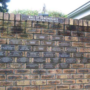 Western Cape, GEORGE, Methodist Church, Memorial wall