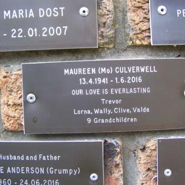 CULVERWELL Maureen 1941-2016