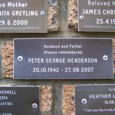 HENDERSON Peter George 1942-2007