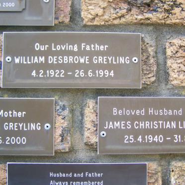 GREYLING William Desbrowe 1922-1994 :: LIEBENBERG James Christian 1940-1997