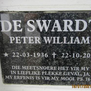 SWARDT Peter William, de 1936-2020