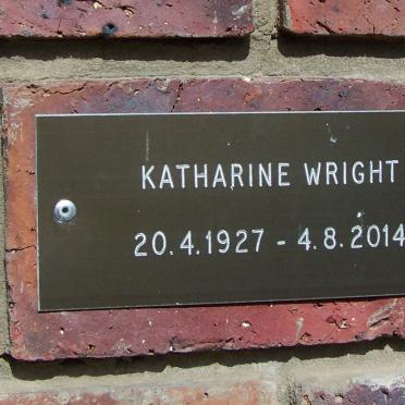 WRIGHT Katharine 1927-2014