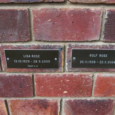 ROSE Rolf 1928-2004 :: ROSE Lisa 1929-2009