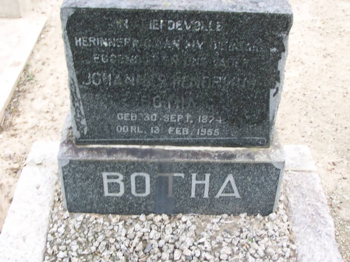 BOTHA Johan Hendrikus 1874-1955